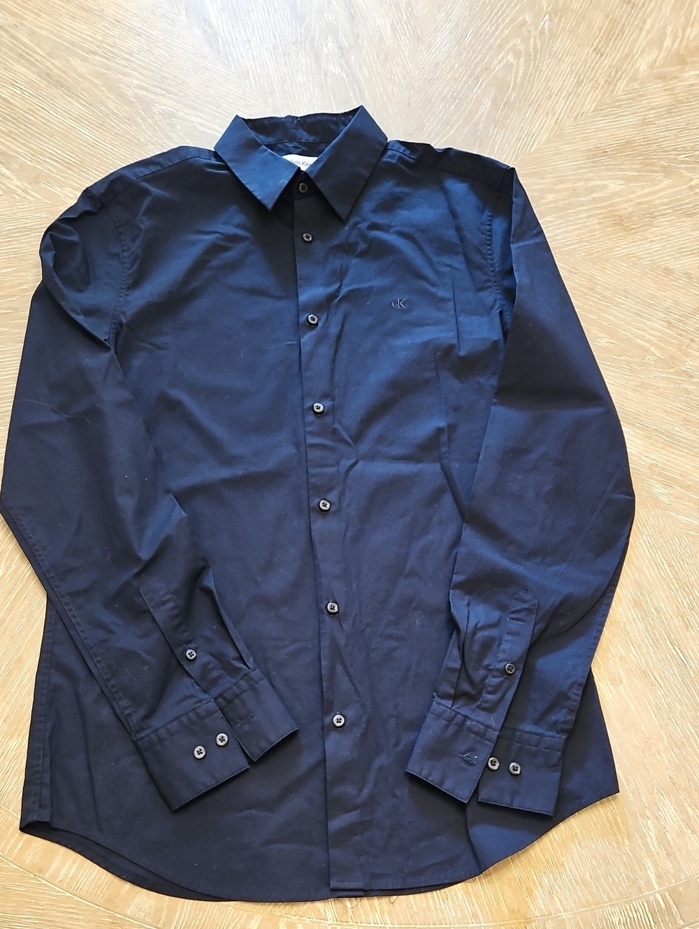 Calvin Klein Men's Dark Navy Button-Down Dress Shirt